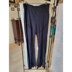 M free people movement black bell bottom knit now you see me crochet